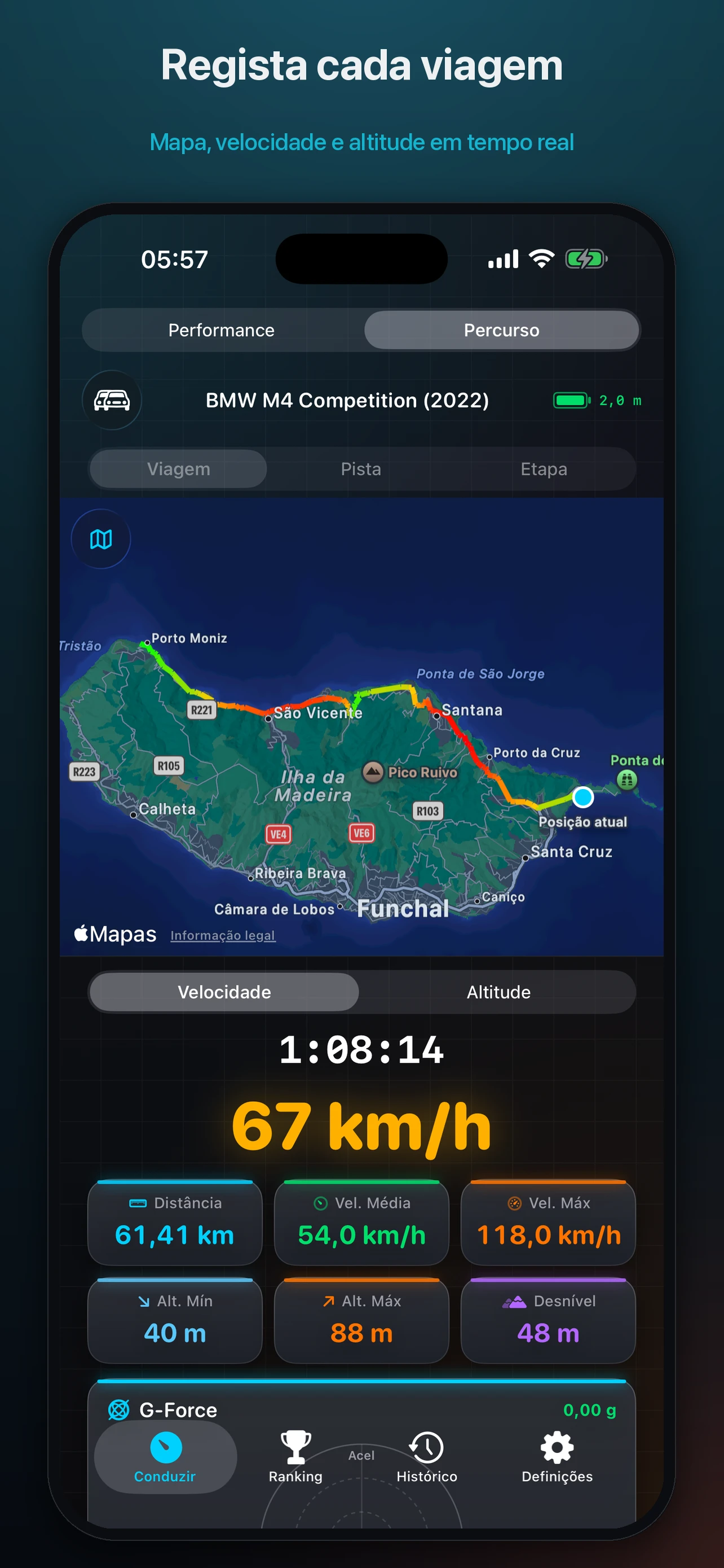 Revvo, percurso em modo claro