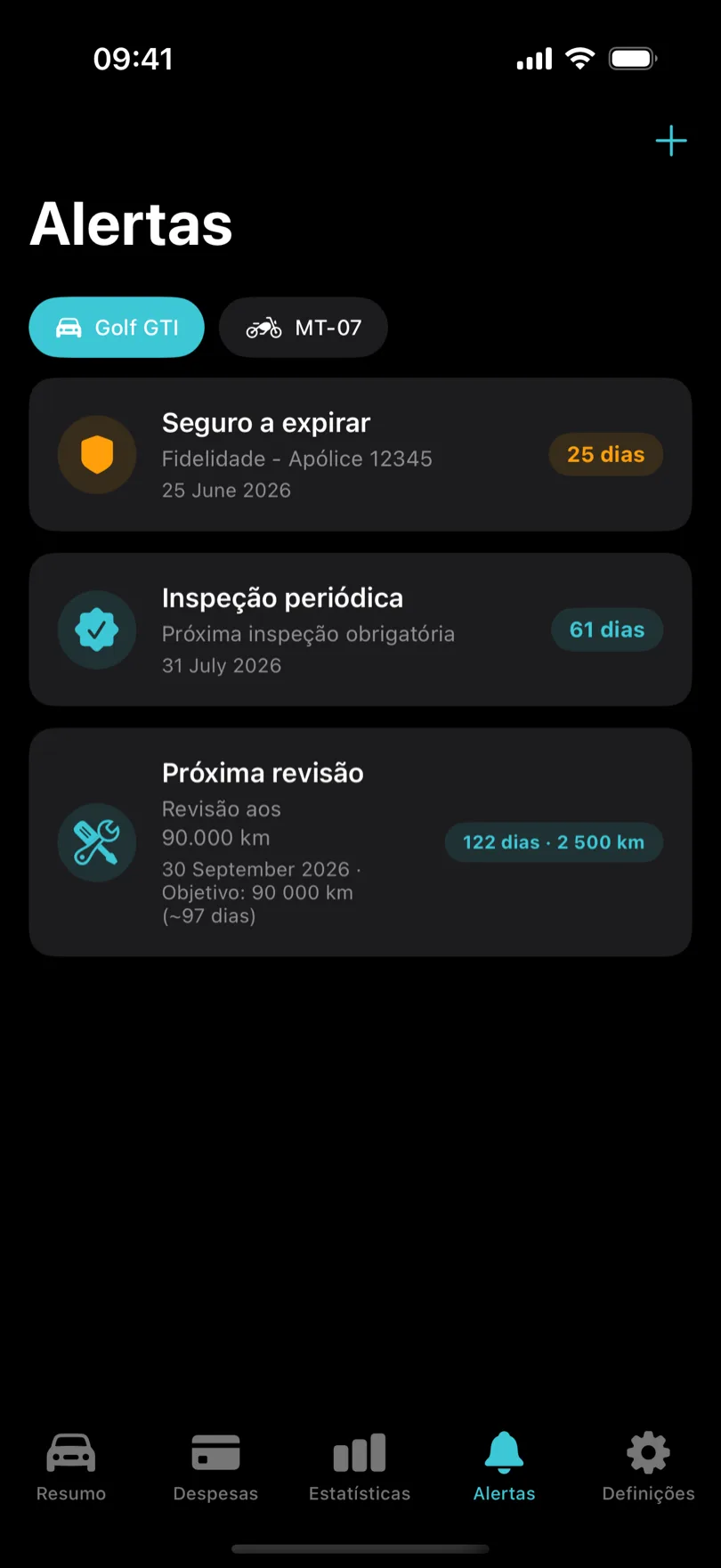 Trakko, alertas em modo escuro